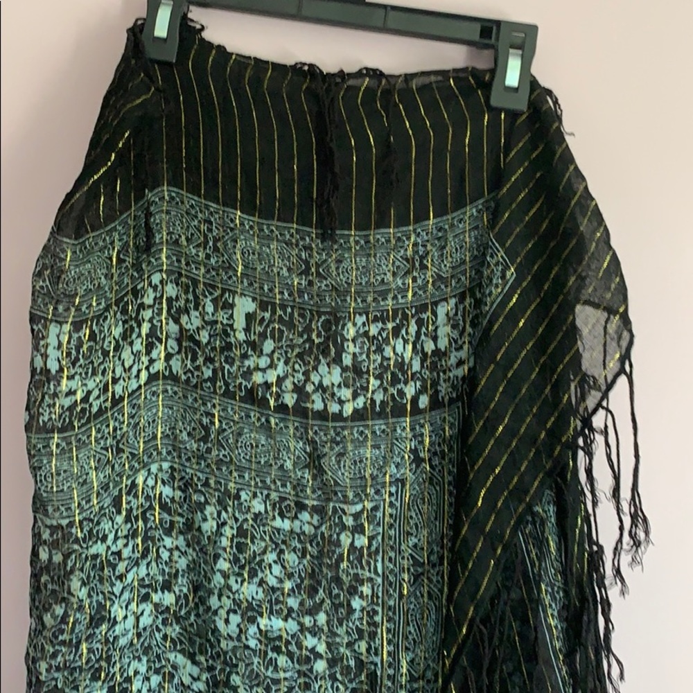 mark. by Avon Black and Gold Scarf with Fringe